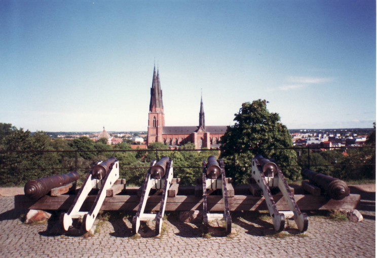 The gun battery and cathedral at Upsala