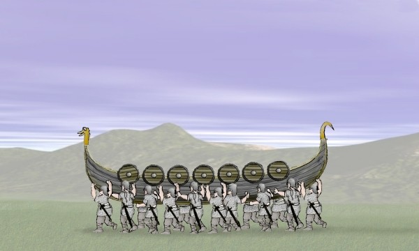 Viking's carrying a ship
