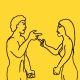 Human figures arguing